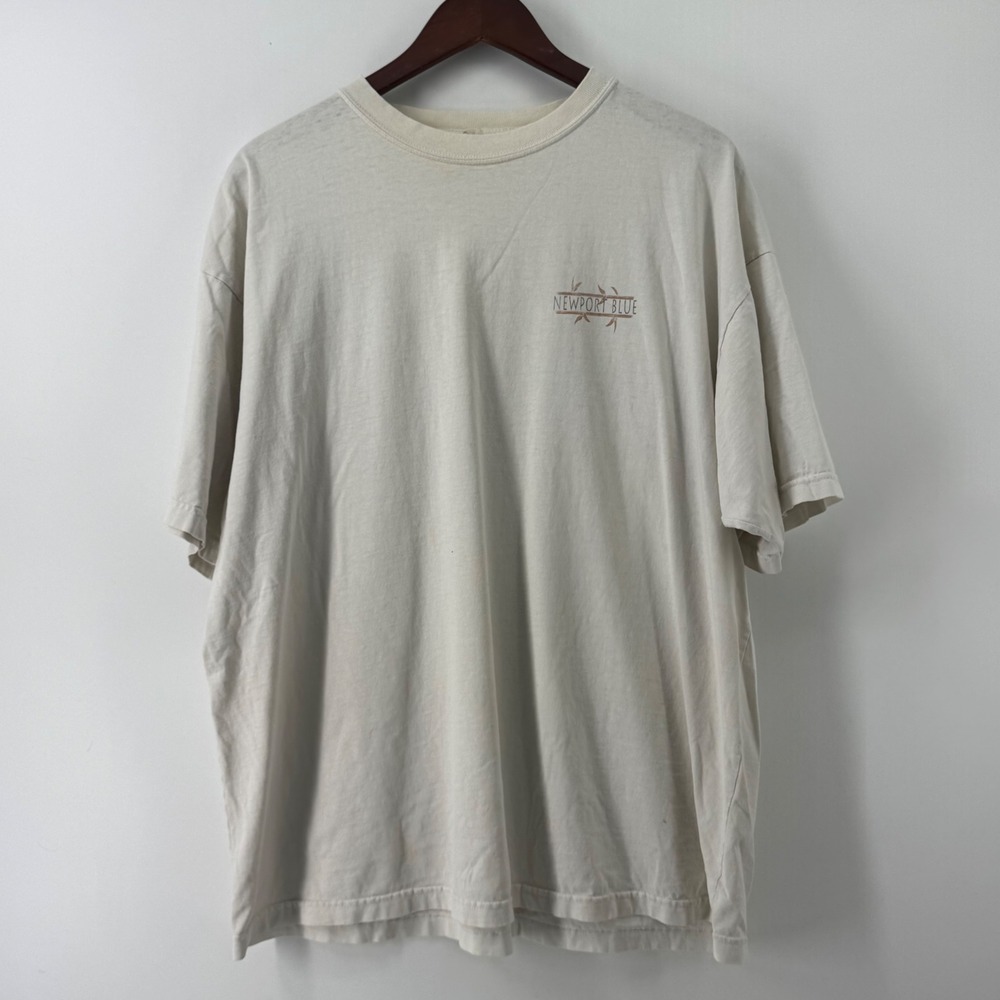 Newport Blue Mens Paradise Boards Hula Girl Graphic T-Shirt Cream XXL 0821